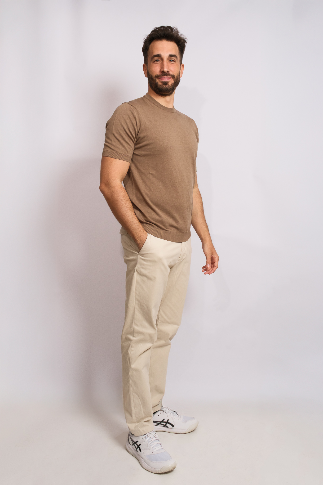 Dove Grey Crew Neck Polo
