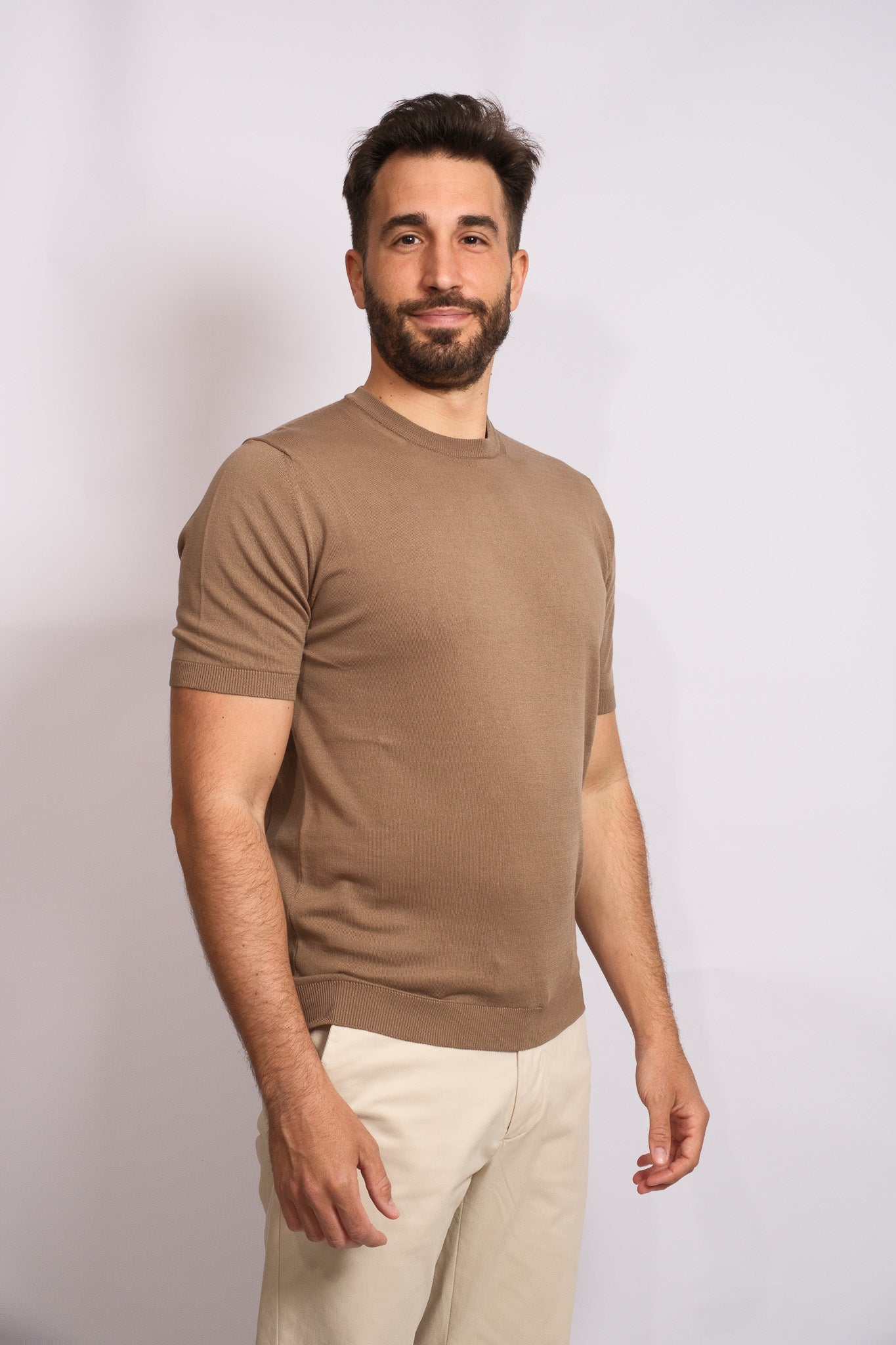 Dove Grey Crew Neck Polo