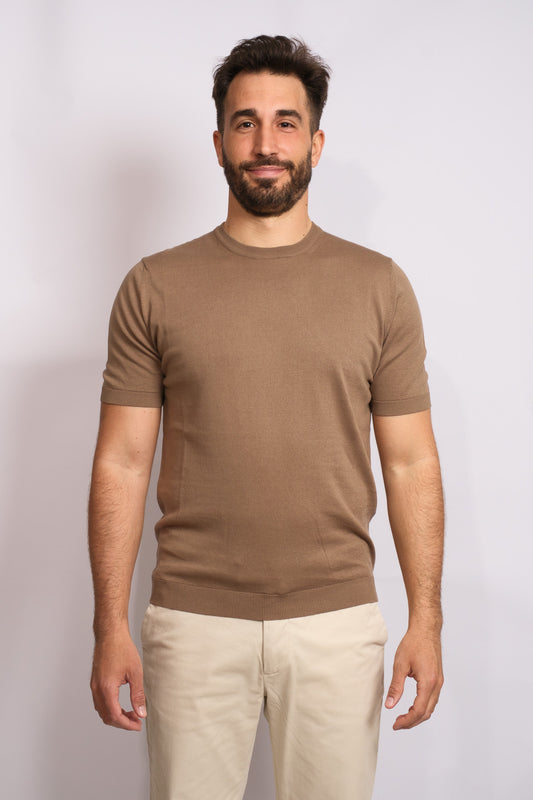 Polo girocollo Tortora