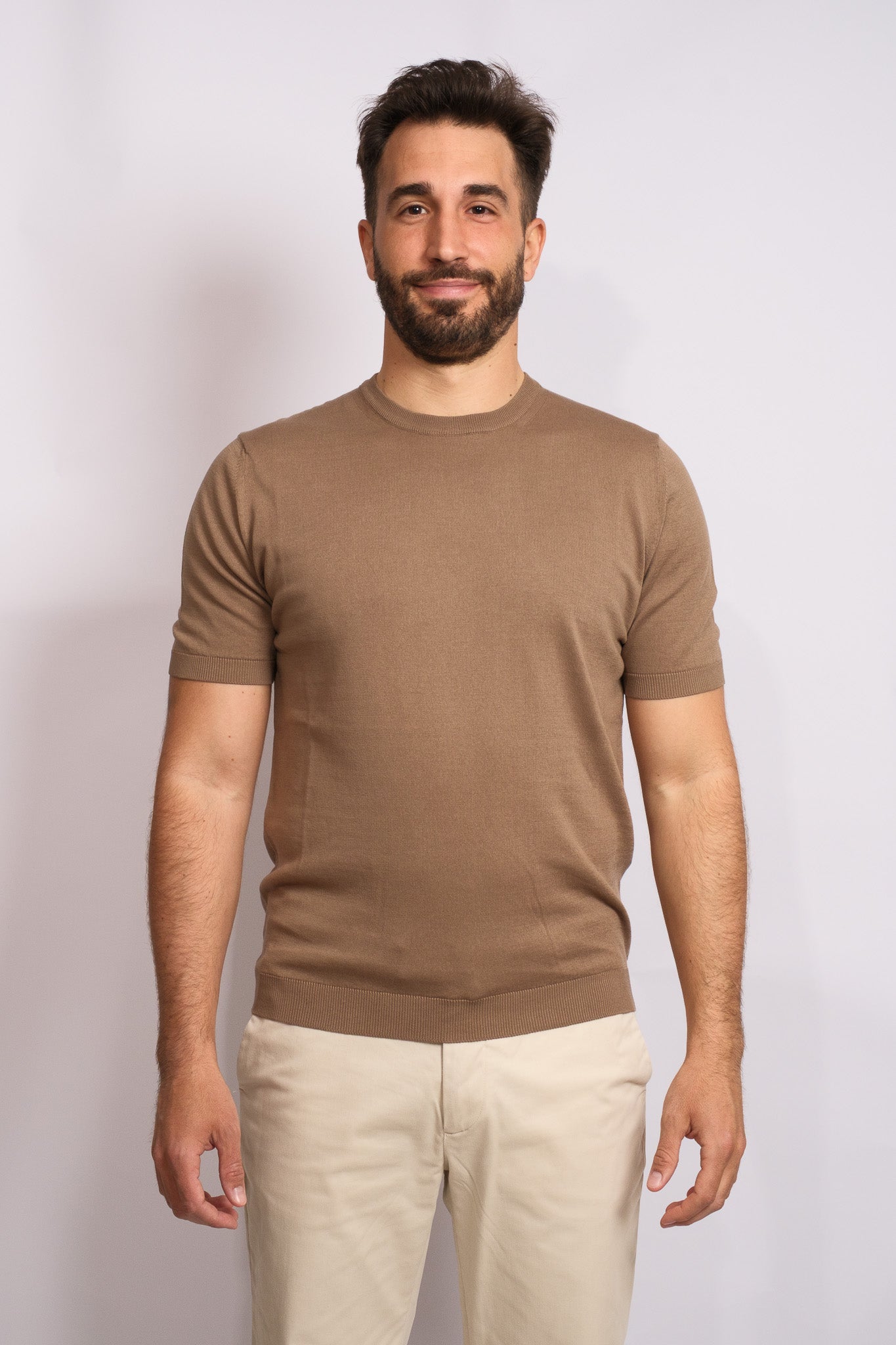Dove Grey Crew Neck Polo
